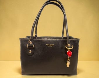 VTG Kate Spade Wellesly Quinn Tote Black Boarskin Textured Leather Shoulder Bag