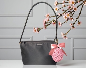 VTG Kate Spade Original Nylon Shoulder Bag Black Handle Satchel 90s Y2K Baguette