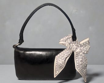 VTG HOBO Int Convertible Shoulder Bag Black Leather Flap Demi Bag Organizer Y2K