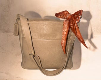 VTG Coach Sonoma Pocket Zip Crossbody 4924 Wheat Natural Grain Leather 90s USA