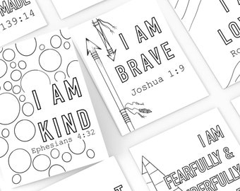 5 Biblical Affirmations for Kids - Coloring Pages