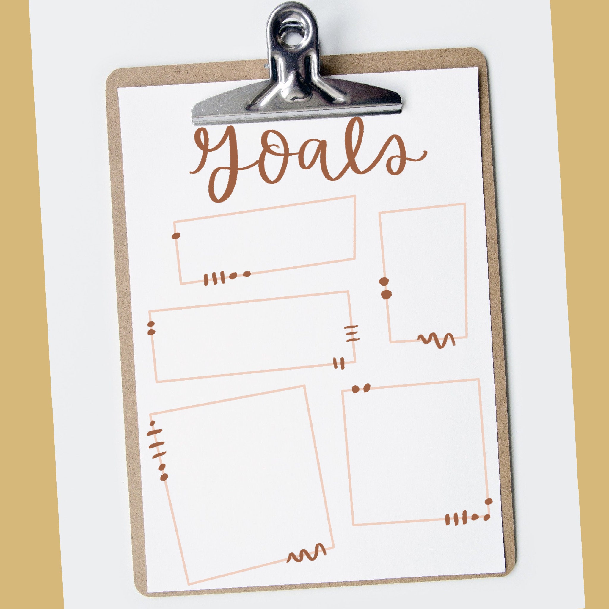 Printable 8.5x11 Goals Chart - Rust - Etsy