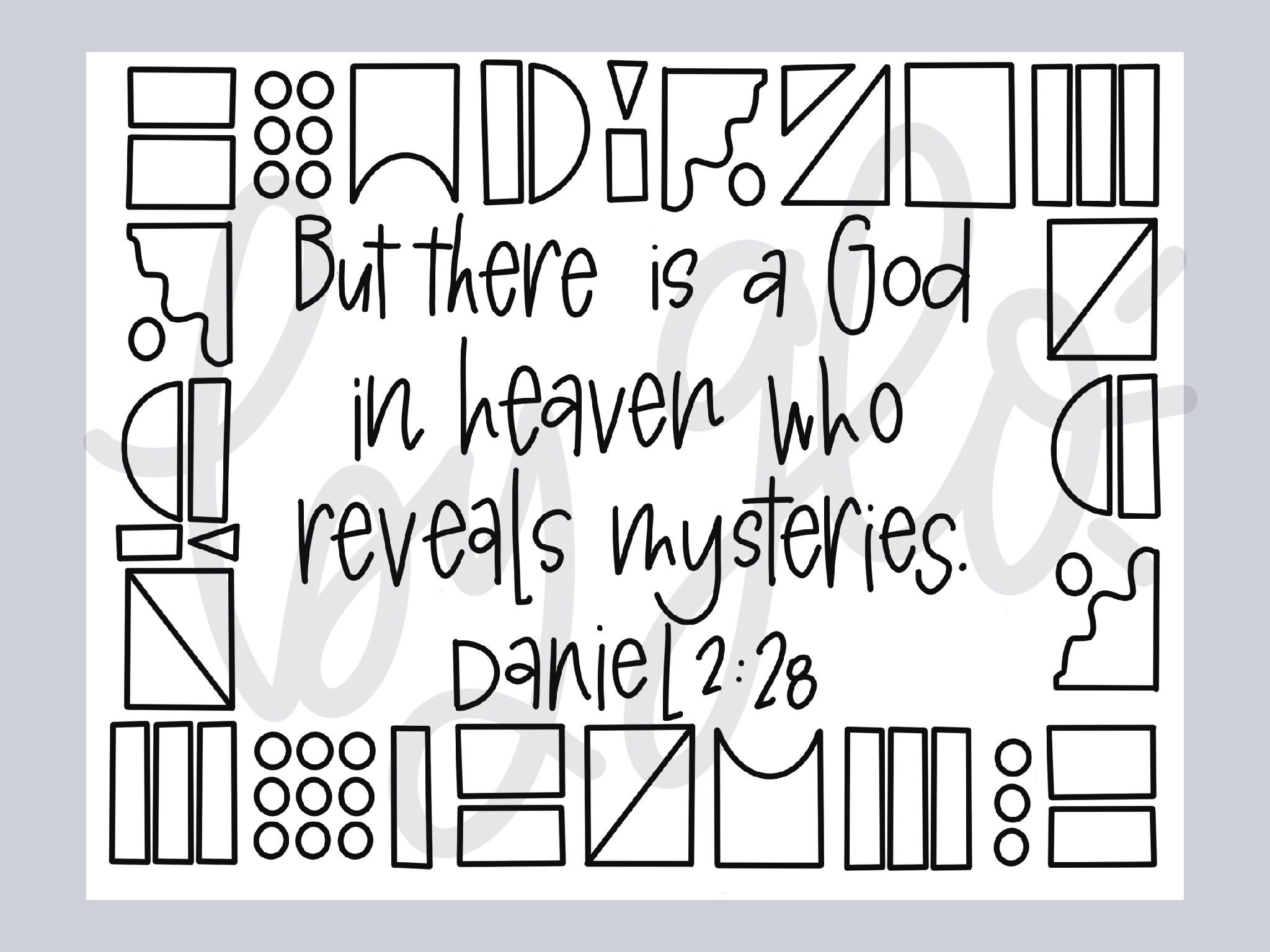 Daniel 2:28 Unlimited Print Kids Coloring Page | Etsy