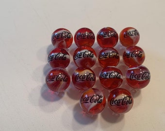 NOS Vintage Kept Approx 5/8” Mini Coca Cola Marbles Set Of 5 