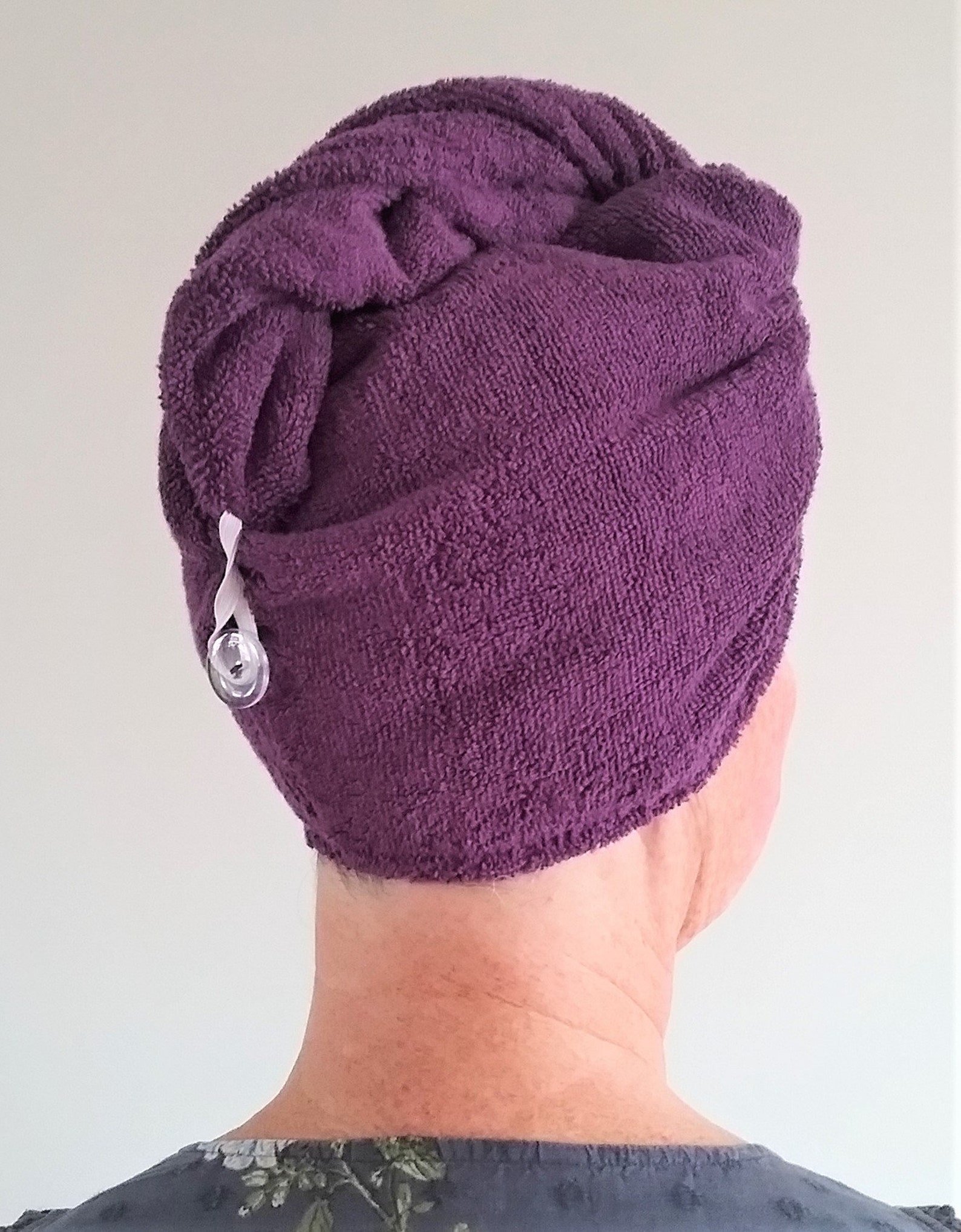 Hair Turban Towel in Purple 100 Cotton Absorbent Soft Wrap Etsy