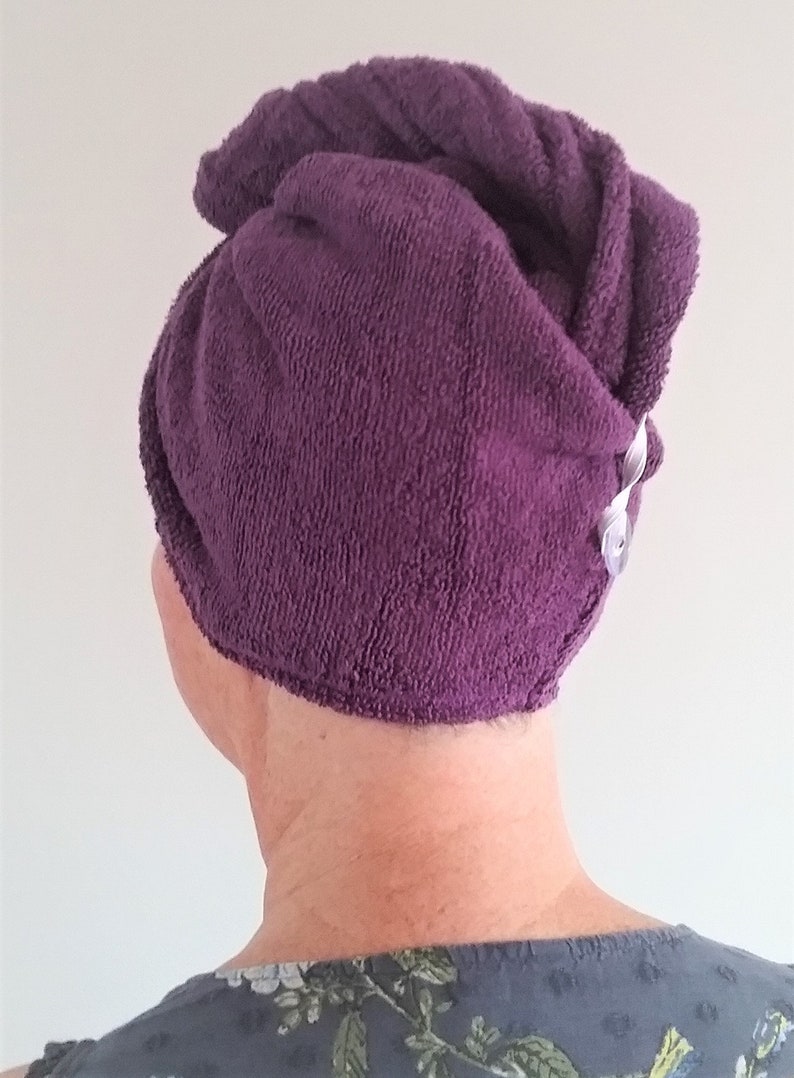 Hair Turban Towel in Purple 100 Cotton Absorbent Soft Wrap Etsy UK