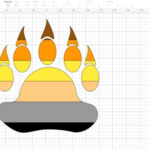 Gestripte Bear Paw SVG Instant Digital Download File voor Cricut Design Space met GRATIS PNG