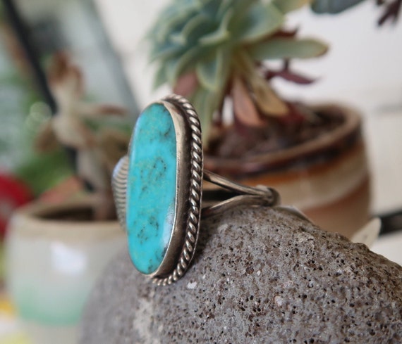Navajo Native American Sterling Silver Turquoise Ring - Etsy