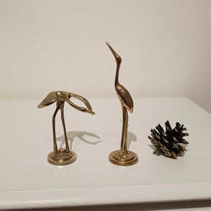 Small Vintage Brass Crane Birds,Stork Birds,Brass Stork Ornaments