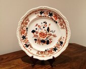 Spode. Copeland late spode bang up gadron earthenware plate. Center stunning imari style flowers butterfly 39 s 27cms by 3cms.