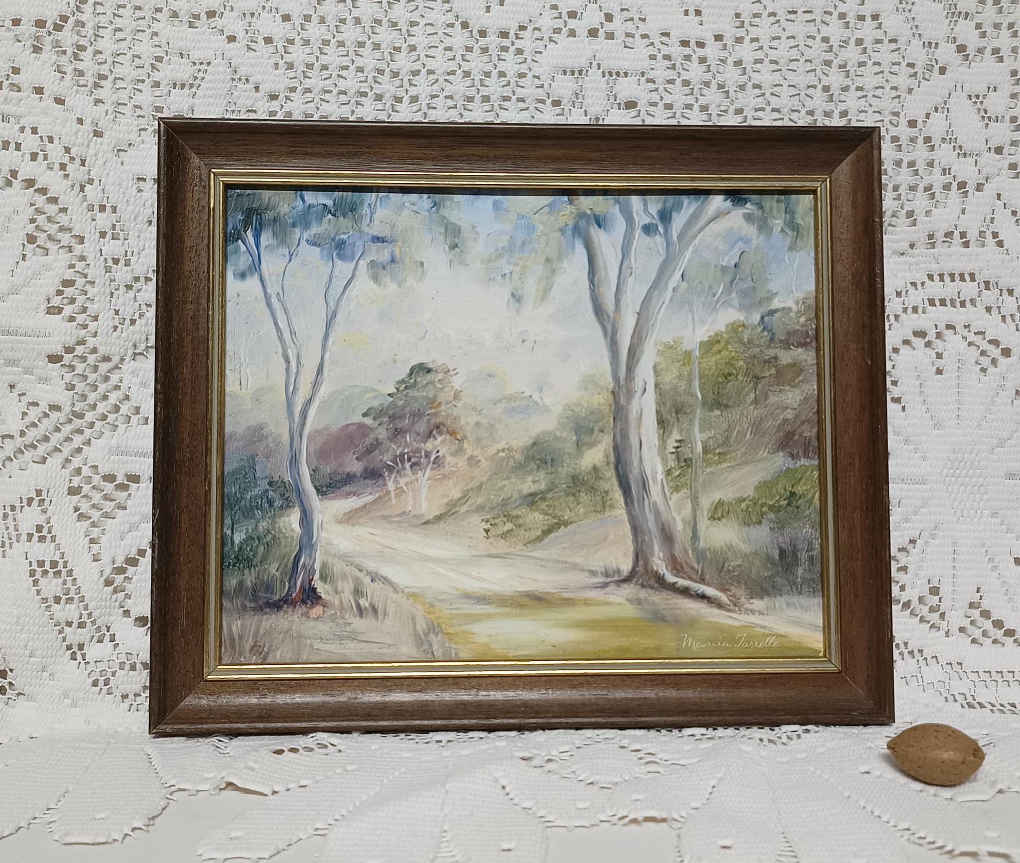 Vintage Oil Painting Australian Forest Landscape Artist