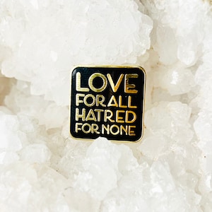 Love for All Enamel Pin | 18K Gold Plating, Love for All Hatred for None Pin, Lapel Pin, Collectible Pin, Islamic Gifts