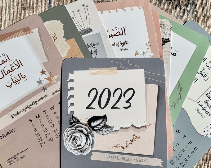 2023 Calendar Islamic Calendar, 2023 Desk Calendar, Islamic Hijri ...
