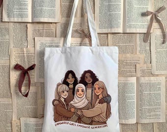 Empowered Girls Cotton Canvas Tote Bag | Eco-Friendly