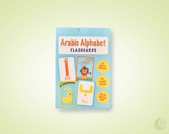 Flashcard dell'alfabeto arabo / Flashcard interattive colorate, strumenti Montessori