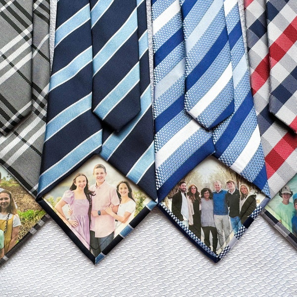 Cravates photo personnalisées | Fête des pères | Cadeau pour papa | Cadeau pour grand-père papa | Cravate homme | Remise des diplômes| Cadeau missionnaire | Cadeau pour le marié