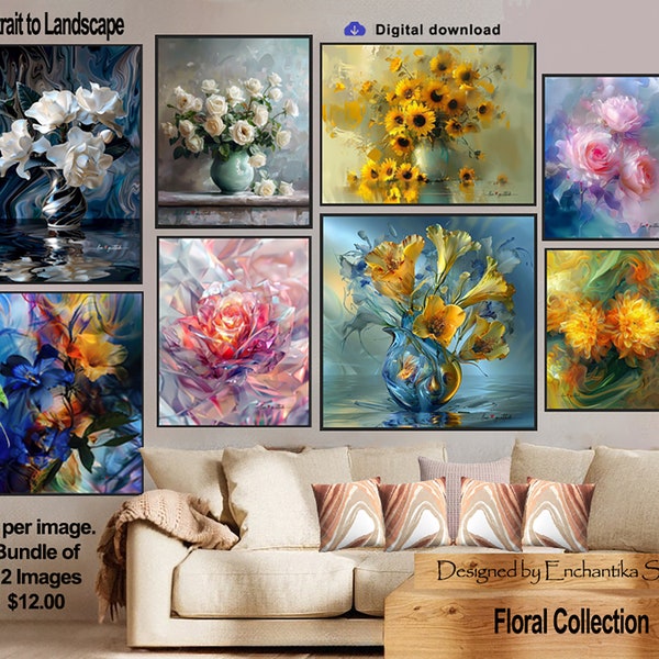 Floral Collection - Eclectic Gallery of Floral Wall Art. Perfect for Mother's Day, Housewarming, Birthdays, or Any Occasion. Download/Print.