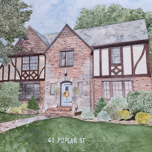 Customized Watercolor House Portraits