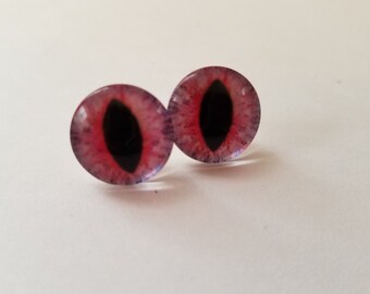 Pink Cat Eye Stud Earrings