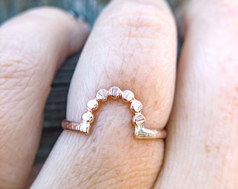Rainbow Half Circle Bands, Silver, Gold Fill, Rose Gold Fill