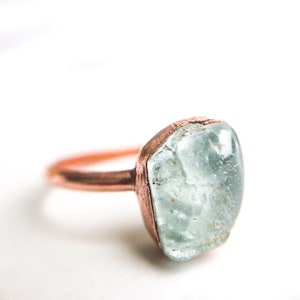 Raw Topaz Ring, Silver, Gold, Rose Gold, or Copper Rings, December Birthstone Jewelry image 1