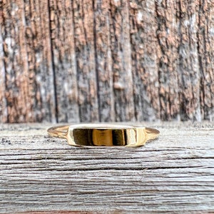 Minimalist Rectangle Bar Stacker Band, Silver, Gold, Rose Gold