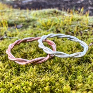 Loosely Twisted Bands, Silver, Gold, Rose Gold