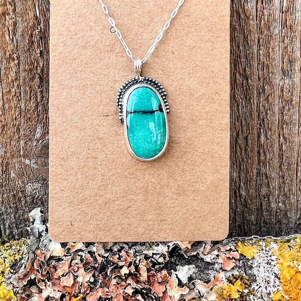 Boho Hubei Turquoise and Sterling Silver Necklace