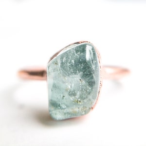 Raw Topaz Ring, Silver, Gold, Rose Gold, or Copper Rings, December Birthstone Jewelry image 3