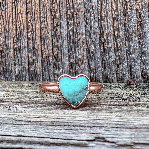 Utah Variscite Heart Stones Available for Custom Rings, Turquoise Variscite Ring, Silver, Gold, Rose Gold, Palladium, or Copper Rings