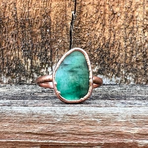 Custom Natural Emerald Ring, Silver, Gold, Rose Gold, or Copper Rings, May Birthstone Jewelry