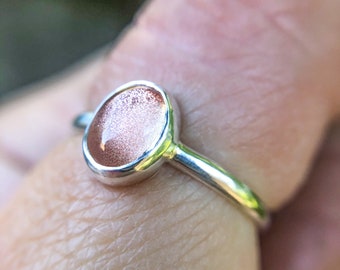 Oregon Sunstone Ring, Schiller Gemstone, Custom