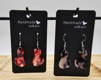 Acrylic Cat Earrings, Kitty Earrings