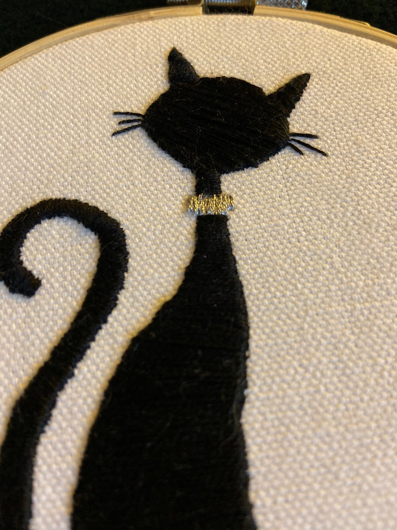 Black Cat Embroidery Art
