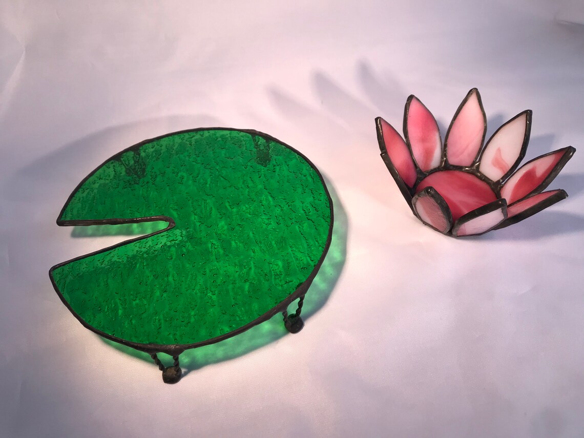 Green Water Lily Jewelry Perfume and Candle Holder Etsy