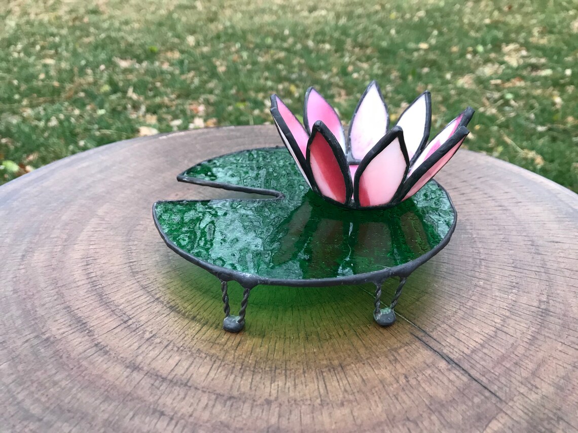 Green Water Lily Jewelry Perfume and Candle Holder Etsy