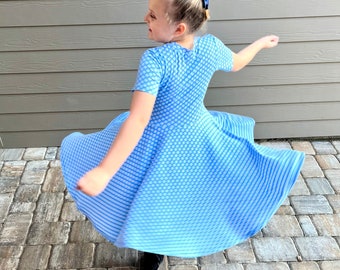 Twirly Dress for Girls, Soft Dress,  Long Sleeves, Short Sleeves, 3/4 Sleeves, summer dress, spring dress, twirly skirt