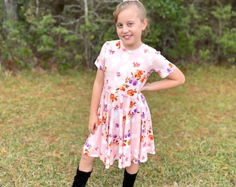 Twirl Dress for girls, More colors, Very Soft Dress, Spring Dress, Summer Dress, Back to School Dress, Full Circle Dress