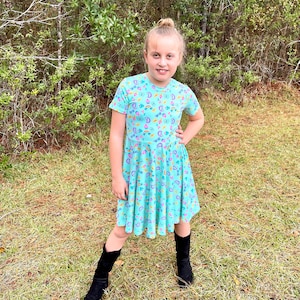Rainbow Twirl Dress for girls, Long sleeves, Short sleeves, 3/4 sleeves, Valentines Dress, Spring Dress, Summer Dress, Back to School Dress