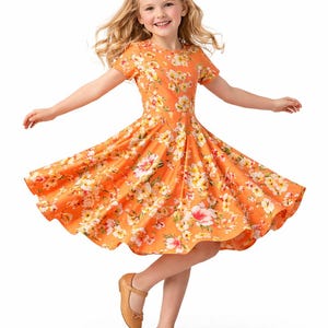cute dresses for 7 year olds Cute Beige A-Line Cake Skirt Dress for Girls 7-13 Years