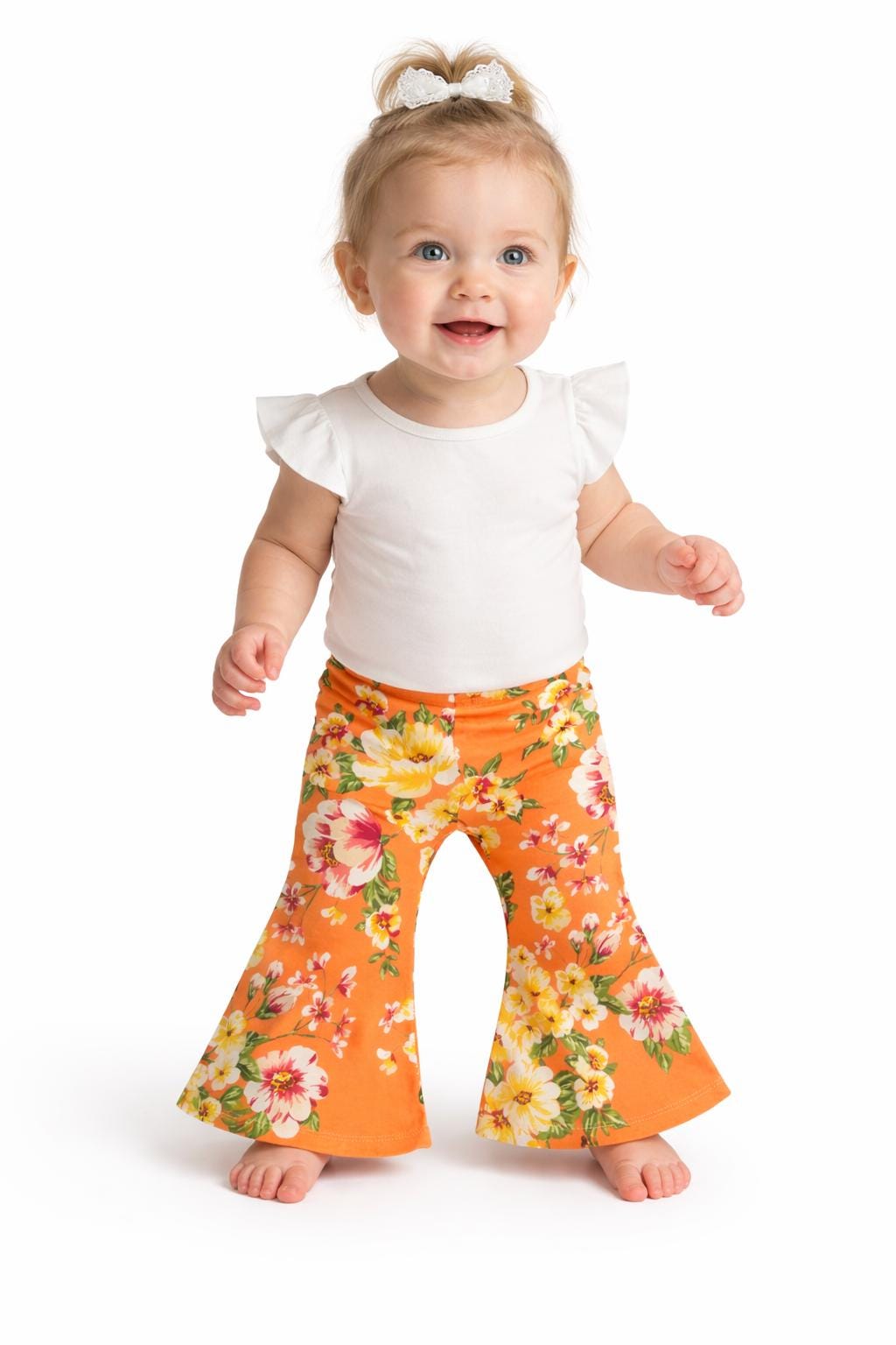 Clearance - Ready to ship - Baby Boho Bell Bottoms: Soft Material, Size newborn - 24 months, Multiple Prints