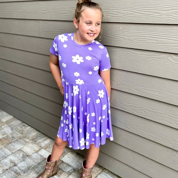 Twirl Dress for girls, Very Soft Dress, Spring Dress, Summer Dress, Back to School Dress, Full Circle Dress