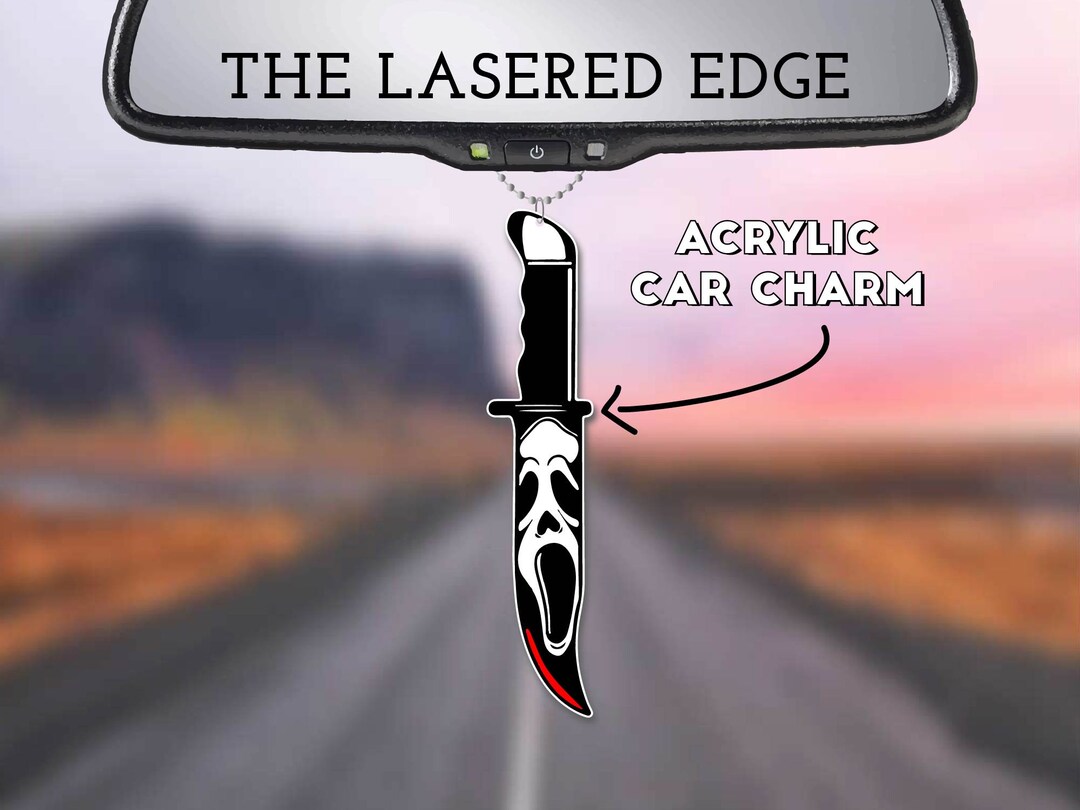 Horror Knife Halloween Rearview Mirror Car Charm Keychain - Etsy