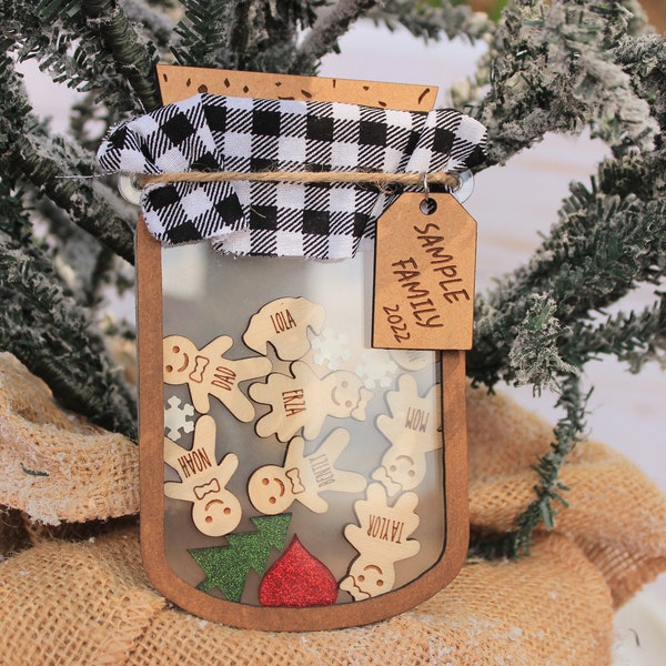 Family Gingerbread Mason Jar Ornament Etsy