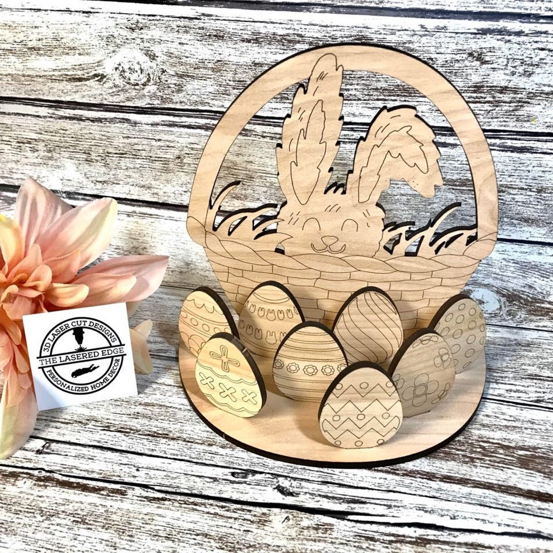 DIGITAL FILE Easter Bunny Basket DIY Kids Paint Craft - Etsy