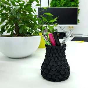 Gobelet à stylos, porte-stylo, tasse à stylos, rangement pour bureau, cadeau, collègue, homme, design géométrique, organiseur de bureau, pot à crayons, gobelet de bureau