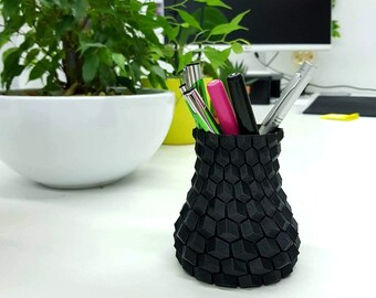 Pen cup, pen holder, pen mug, office desk storage, present, gift, colleague, men, geometric design, desk organizer, pencil cup, office cup