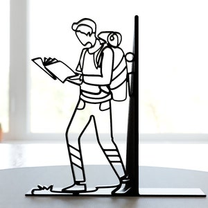 Literarische Odyssee | Minimalistische Buchstützen Kunst | One-Line Design | Buchliebhaber Geschenk | Bücherregal | Buchstützen | Einzigartiges Geschenk