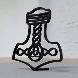 Mjolnir aka Thor Hammer Symbol | Viking Norse Home Decor - Great gift for guy friend, boyfriend, dad, or brother - Minimalistic design