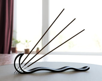 Minimalist Moon Incense Holder: Adjustable Height, 3D Printed PLA Plastic